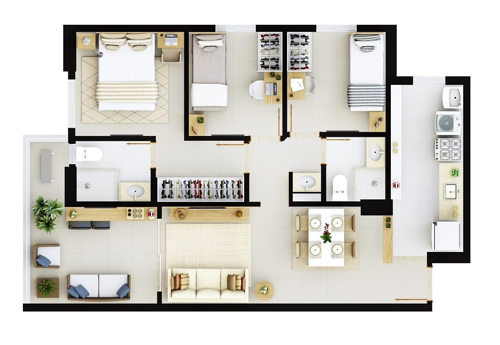 Residencial Mykonos Apartamento Em 3 4 Em Brotas Gerar Imoveis